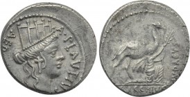 A. PLAUTIUS. Denarius (55 BC). Rome.