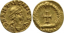 UNCERTAIN GERMANIC TRIBES. Germany. GOLD Tremissis (Late 5th century). Imitating an uncertain mint issue of Anthemius.