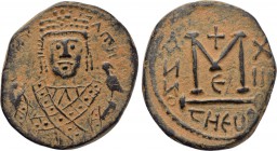 MAURICE TIBERIUS (582-602). Follis. Possibly imitating Theoupolis (Antioch). Dated RY 13 (594/5).