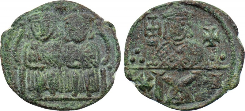CONSTANTINE V COPRONYMUS with LEO IV (741-775). Follis. Constantinople. 

Obv:...
