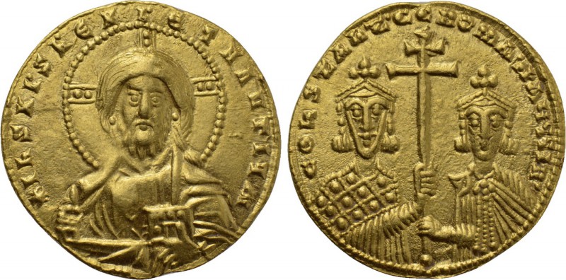 CONSTANTINE VII PORPHYROGENITUS with ROMANUS I (913-959). GOLD Solidus. Constant...