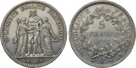 FRANCE. Third Republic (1871-1940). 5 Francs (1873-A). Paris.