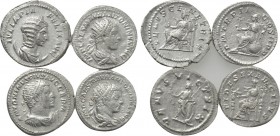 4 Antoniniani of Caracalla, Julia Domna and Elagabal.