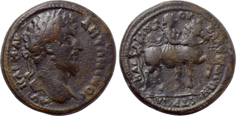 LYDIA. Blaundus. Marcus Aurelius (161-180). Ae. Kl. Valerianos, strategos. 

O...