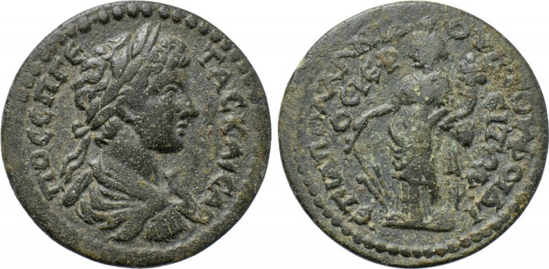 LYDIA. Dioshieron. Geta (Caesar, 198-209). Ae. Apollonides, son of Phoibos, stra...