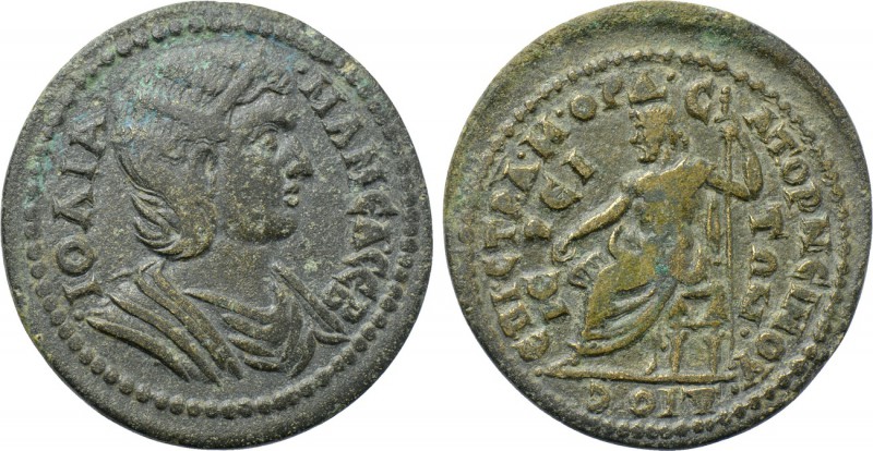 LYDIA. Dioshieron. Julia Mamaea (Augusta, 222-235). Ae. M. Ord. Satorneinos, str...