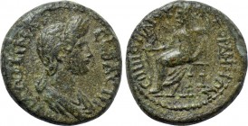LYDIA. Gordus-Julia. Plotina (Augusta, 105-123). Ae. Poplios, magistrate.
