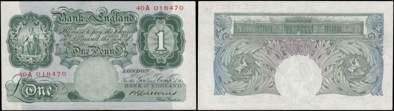 One Pound Catterns B226 Green Britannia medallion issue 1930 serial number 40A 0...