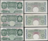 One Pounds Green Britannia medallion issues circa 1934-55 (3) comprising Peppiatt issues (2) including the First Period B239 Pre-war Unthreaded issue ...