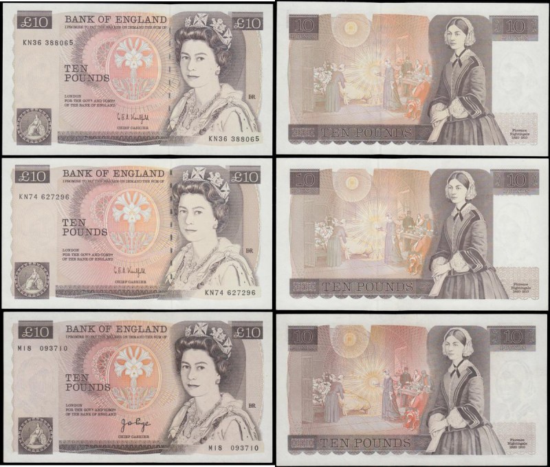 Ten Pounds QE2 pictorial & Florence Nightingale Page & Kentfield (3) comprising ...