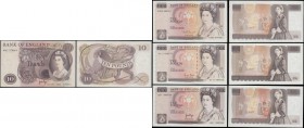 Bank of England ( 4) a selection of 10 Pounds 1970-80's various different cashiers (4) mixed grades GVF to about UNC comprising 2 design examples from...