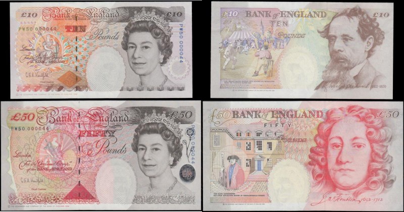 Bank of England Kentfield Special prefix PW50 and matching LOW serial numbers Co...