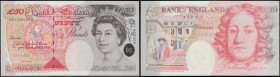 Fifty Pounds Kentfield QE2 & Sir John Houblon B377 Windowed Thread Silver Foil Tudor Rose issue 1994 a very FIRST RUN prefix and LOW NUMBER serial A01...
