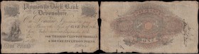 Plymouth Dock Bank, Devonshire 1 Pound dated 1st September 1823 No. D4081 For Thomas Clinton Shiells & Henry Incledon Johns, manuscript signed H. I. J...