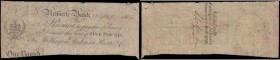 Newark Bank 1 Pound dated 29th April 1805 For Pocklington, Dickinson, Hunter and Co., (Outing 1488b; Grant 1998B), about VG slightly trimmed bottom ed...
