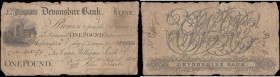 Devonshire Bank, Okehampton 1 Pound dated 8th December 1817 No. C795 For Can, Williams, Searle & Co. and multiple manuscript signatures for Can, John ...