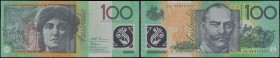 Australia Reserve Bank 100 Dollars First of the Polymer issues Pick 55a (McD 701a; Rks. 616) 1996 signatures Fraser & Evans serial number CA96 515575,...