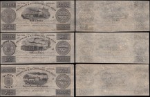 Canada (Lower) Champlain & St. Lawrence Railroad denomination set of 3 unissued remainders all dated Montreal, 1st August 1837 and side A (3) generall...
