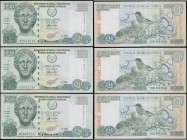 Cyprus 10 Pounds/Lires Pick 62e dated 1st April 2005 (3) a consecutively numbered trio BT 857115 - BT 857117. All about UNC - UNC and each note in oli...
