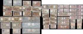 France (31) in various grades average about VF - GVF to EF and including various denominations - 5 to 200 Francs and dates ranging from early 1900's t...