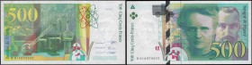 France 500 Francs "Pierre & Marie Curie" Pick 160a (Fayette F76.1) dated 1994 signatures Bruneel, Bonnardin & Vigier serial number R 016879947, about ...