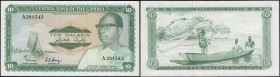 Gambia Central Bank 10 Dalasis Pick 6a ND 1972-86 First 'Dalasi' issue without microprinted promissory text serial number A 281543, presentable EF or ...