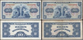 Germany (West Germany Federal Republic) U.S. Army Command 10 Deutsche Marks series of 1948 (2) comprising 2 varieties consisting of the Pick 5a (Rosen...