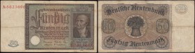 Germany Deutsche Rentenbank 50 Rentenmark Pick 172 (Rosenberg 165) dated 6th July 1934 serial number A 5623696, VG and a Scarce and seldom seen one da...