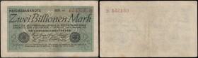 Germany Reichsbanknote 2 Billion Mark Pick 135a (Rosenberg 132a) dated 5th November 1923 watermark variety G/D in stars and serial number with star at...