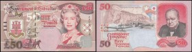 Gibraltar 50 Pounds Commemorative issue Honouring the 30th anniversary of the death of Sir Winston Churchill Pick 28 dated 1st July 1995 serial number...