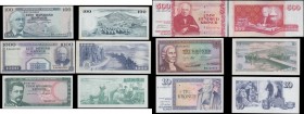 Iceland (6) mostly about UNC - UNC and all different issues comprising 10 Kronurs (2) Pick 38a Law of 1957 and Pick 48 Law of 1961. 100 Kronur Pick 44...
