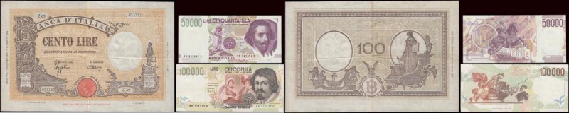 Italy (3) comprising 100 Lire Pick 67a (Gavello 279) dated 11th November 1944 wi...