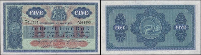 Scotland The British Linen Bank Fourth Waterlow issue 5 Pounds Pick 161b (PMS BL...