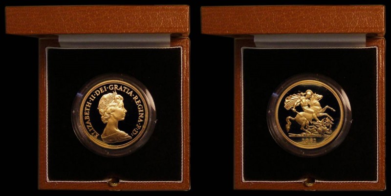 Five Pounds 1981 Gold BU in the Royal Mint's presentation box with certificate