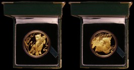South Africa Natura Coinage 1998 One Ounce of .999 Gold, Obverse: Leopard's head in fine detail, Reverse: Leopard on tree branch, Proof KM#216 FDC in ...