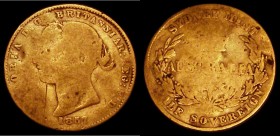 Australia Half Sovereign 1857 Sydney Branch Mint, Marsh 382, KM#3 Good/Fair with some misty areas