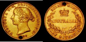 Australia Half Sovereign 1858 Sydney Branch Mint Marsh 383 VF holed at the top of the reverse