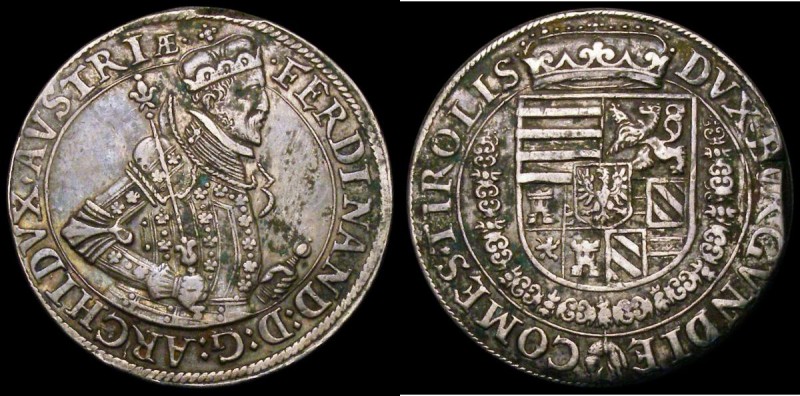 Austrian States - Hall Thaler Ferdinand II undated (1577-1599) Obverse: Half len...