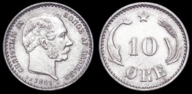 Denmark 10 Ore 1891 (h) CS KM#795.1 A/UNC, scarce