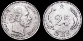 Denmark 25 Ore 1874 (h) CS KM#796.1 A/UNC