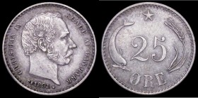 Denmark 25 Ore 1891 (h) CS KM#796.1 GEF and nicely toned