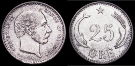 Denmark 25 Ore 1894 (h) VBP KM#796.2 A/UNC