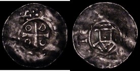 France Feudal coinage Denier, Obverse: Crude stylised castle, Reverse: Cross with ODDO (?) in the angles, Fair with little of the legend still legible...