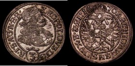 German States - Silesia 3 Kreuzer 1670 SHS Breslau Mint, mint master Salomon Hammerschmidt, warden KM#471 GEF/EF and lustrous