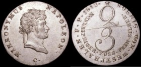 German States - Westphalia 2/3 Thaler 1812 KM#117 EF