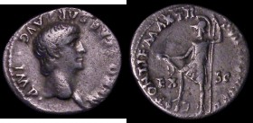 Roman Denarius Nero (60-61AD) Obverse: Bare Head right NERO CAESAR AVG IMP, Reverse: Virtus standing left, foot on pile of arms, holding parazonium an...