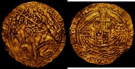 Angel Edward IV Second Reign S.2091 Mintmark Heraldic Cinquefoil, 5.07 grammes, some roughness to the edge at 4 o'clock, About Fine with a tiny crack ...