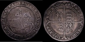 Crown Edward VI 1552 S.2478 mintmark Tun, with an old scratch on either side, Fine with grey toning, the 1552 coin several times scarcer than 1551