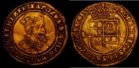 Double Crown James I Second Coinage S.2622, North 2087, Schneider 34, mintmark Coronet, Fine, on a wavy flan, with some scratches before the bust, the...