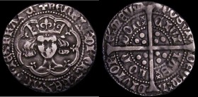 Groat Henry V Class G S.1767, North 1388, 3.81 grammes, better than Fine and evenly struck. Comes with two old tickets stating 'Frowning Bust Class G....